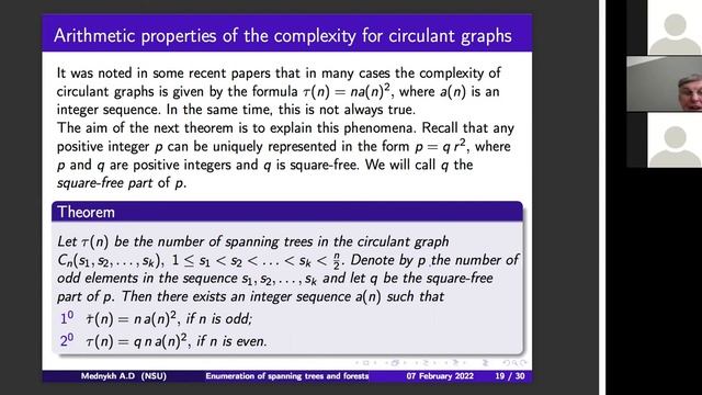Alexander Mednykh, Spectral invariants of cyclic coverings of a graph смотреть онлайн