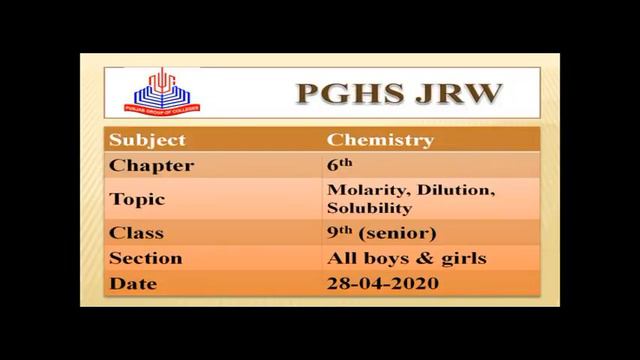 Chemistry 9th Class Revision lecture (28_04_2020) смотреть онлайн