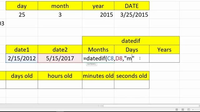 Date Functions (now, today, date, datedif) - Excel Tutorials смотреть онлайн