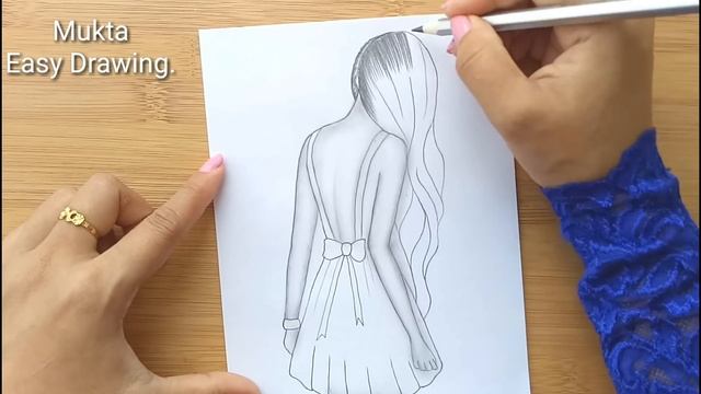How to draw a girl with pencil sketch step by step. смотреть онлайн
