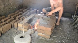 Кирпич из глины своими руками. Закалка кирпича в костре.