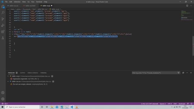 javascript array of objects and table css-2 смотреть онлайн