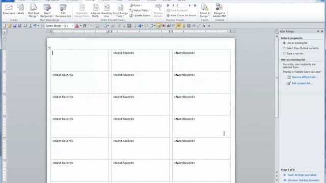 Word 2010 Mail Merge Labels смотреть онлайн