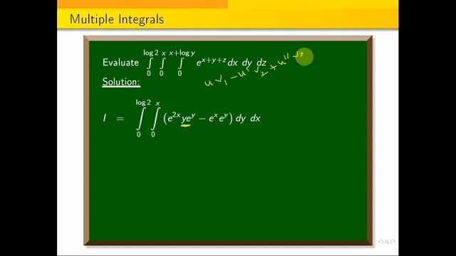 Evaluate integral 0 to log 2 integrals 0 to x integral 0 to (x+\log y) e^{x+y+z}dx dy dz смотреть онлайн
