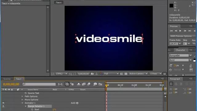 Создание эффектной текстовой анимации в After Effects  HD