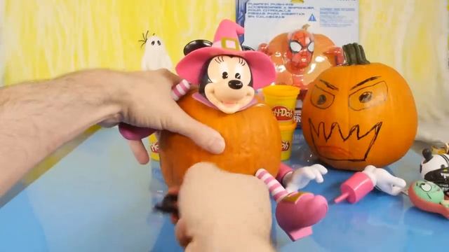 Play Doh Pumpkin How To Decorate Pumpkins Spiderman Minnie Mouse Halloween Blind Box Special смотреть онлайн