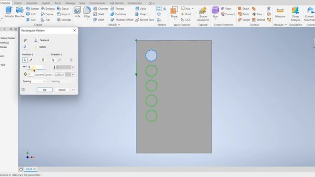 Inventor Professional 2022 | TUTORIAL#3 | HOLE - RECTANGULAR PATTERN смотреть онлайн