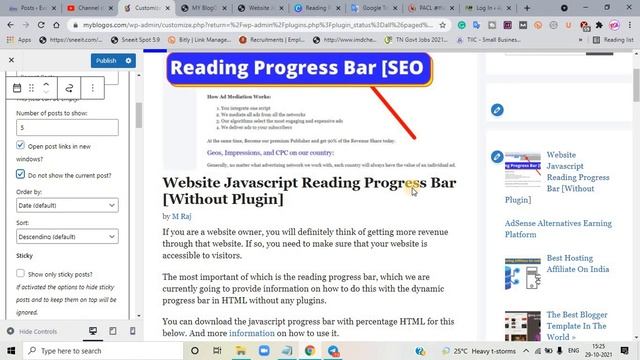 WordPress Recent Posts Widget With Thumbnails Plugin Setup and Explain In Tamil смотреть онлайн