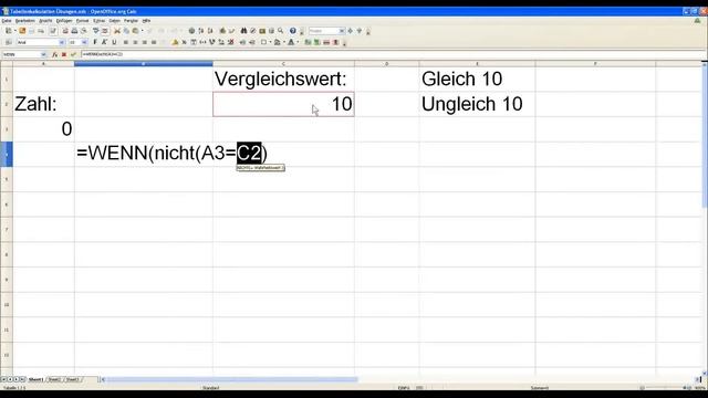 Tabellenkalkulation Tutorial 0027 NICHT - Funktion ( Open Office Calc Libre Office Excel )