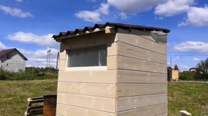 Дачный туалет своими руками День 4  Стены и вентиляция дачного туалета