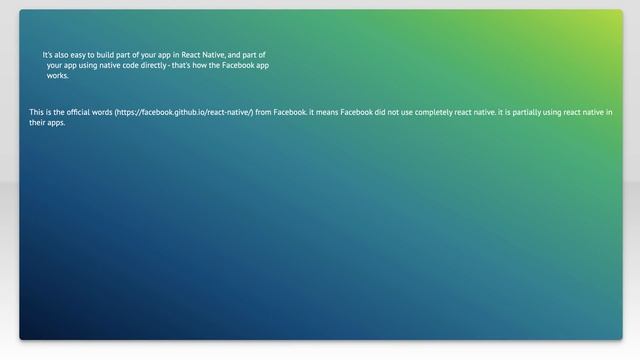 Is Facebook iOS app built in React Native? смотреть онлайн