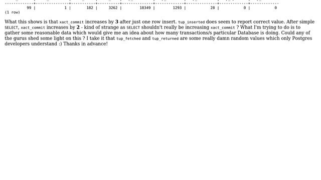 Databases: Postgres 9.1 statistics in pg_stat_database смотреть онлайн