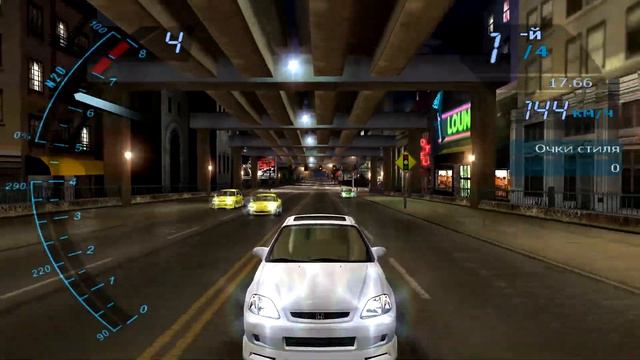 4 Гонка. Драг на Honda Civic. NFS Underground. смотреть онлайн