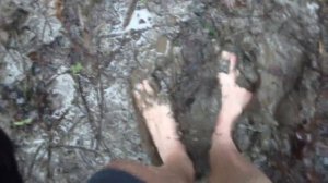 enjoying the mud barefoot in langley b.c.