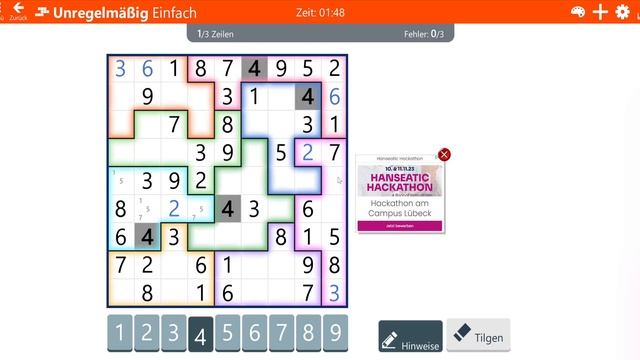 Microsoft Sudoku Irregular Easy, November 5, 2023, Daily Challenges смотреть онлайн