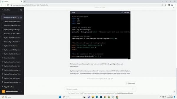 Compressing JSON sent via CGI in Python