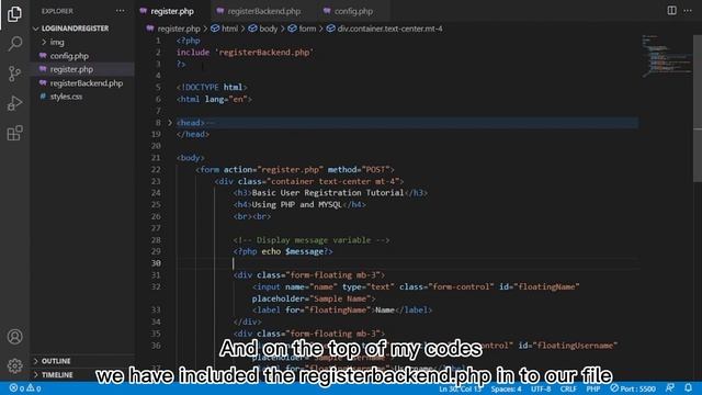 Simple User Registration Tutorial Using PHP and MYSQL смотреть онлайн