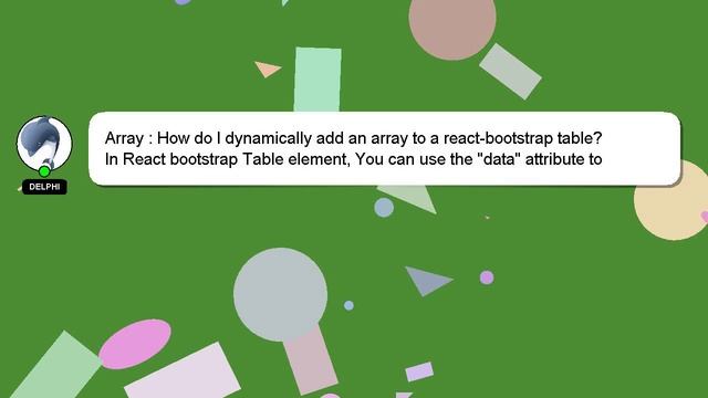 Array : How do I dynamically add an array to a react-bootstrap table? смотреть онлайн