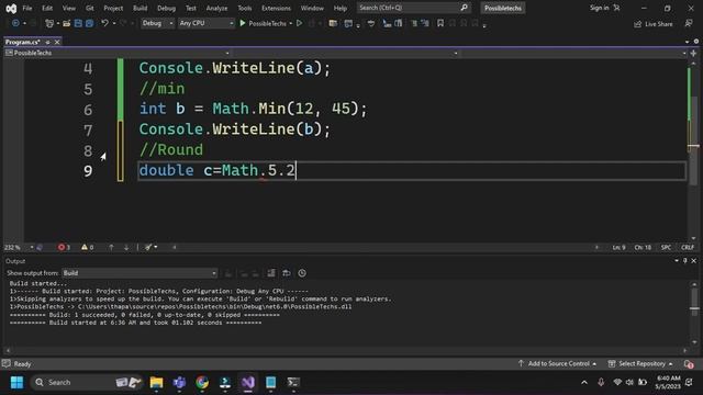 6.math Function in C# | Max Function | Min function | Abs Function | Round Function | Sqrt Function смотреть онлайн