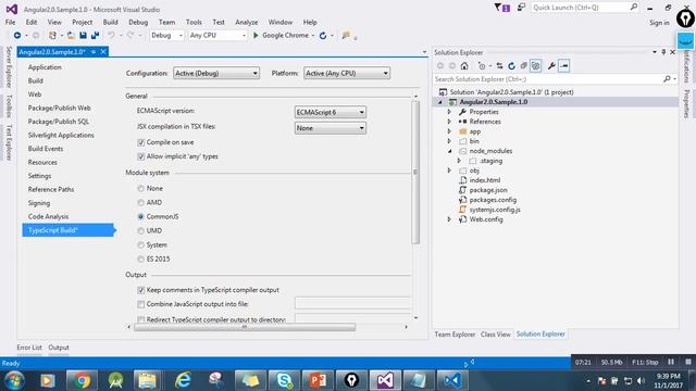 Angular 2 , TypeScript in Visual Studio 2015 смотреть онлайн