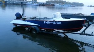 Погрузка лодки на прицеп!