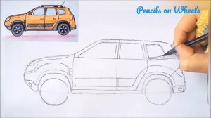 Как нарисовать машину кроссовер Рено Дастер Renault Duster 2021 просто карандашами How to Draw Car