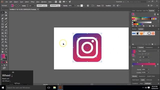 Create Instagram Icon in Illustrator CC смотреть онлайн