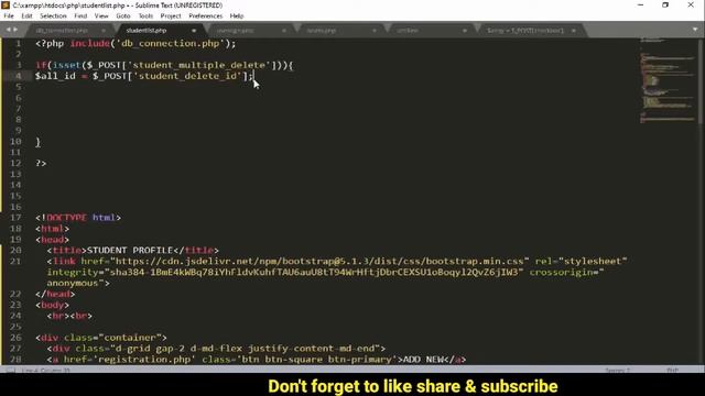 How to Delete Multiple Records by Selecting Checkboxes || हिंदी PHP смотреть онлайн