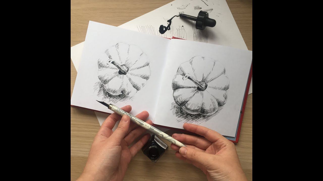 Чернильный марафон. Первый урок: как штриховать и рисовать тушью. Запись прямого эфира. смотреть онлайн