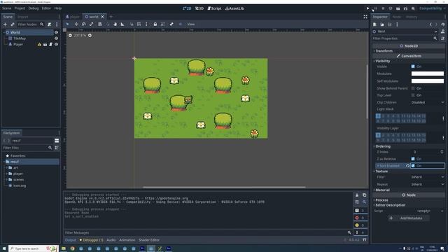 How to make an action RPG in Godot 4 #6: Y-sorting between player and tilemap | tutorial | zeldalik смотреть онлайн