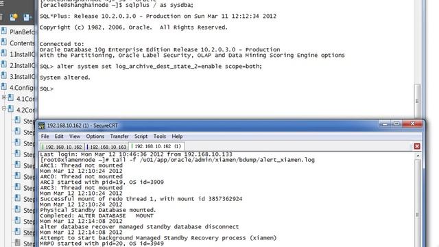 04.02-12 Oracle_10gR2_DataGuard_4.2 Step 12 Start Redo Apply on the Standby Database.avi смотреть онлайн