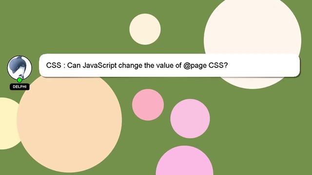 CSS : Can JavaScript change the value of @page CSS? смотреть онлайн
