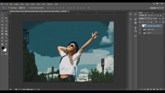 How to Create A Watercolor Painting Effect with in Photoshop. | Photoshop tutorials смотреть онлайн