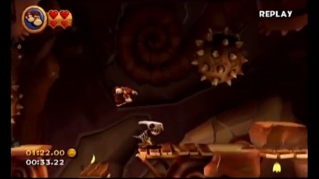 Donkey Kong Country Returns - 6-4 Boulder Roller - 1:00.72 (Shiny Gold Medal) смотреть онлайн
