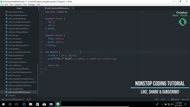 Structures With Structures Easiest Way To Learn C With Atom Editor In Windows 10 #69 ►▼◄ смотреть онлайн