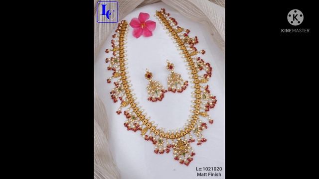 Sravanamasam lakshmi haralu/one gram gold perl jewerly /long chains/necklace/ смотреть онлайн