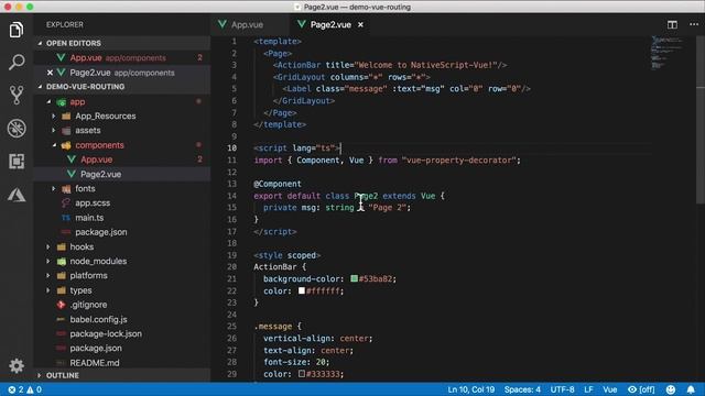 NativeScript Vue Manual Routing Function Typing | NativeScript Tutorial Vue смотреть онлайн