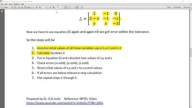 Newton Raphson Method: Multiple Variables, Jacobian смотреть онлайн