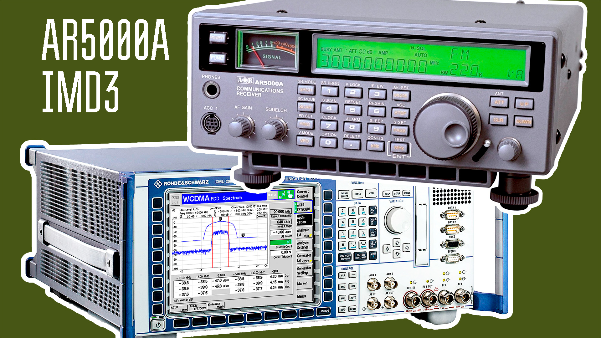Динамический диапазон IMD3 измеряем у AOR AR5000A смотреть онлайн