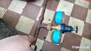 Заправка 10 литрового кислородного баллона от большого