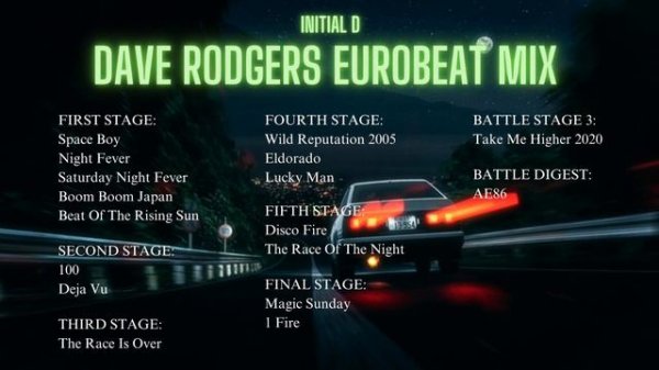 Super Eurobeat Mix - Initial D Dave Rodgers Collection (All Songs In The Correct Order)