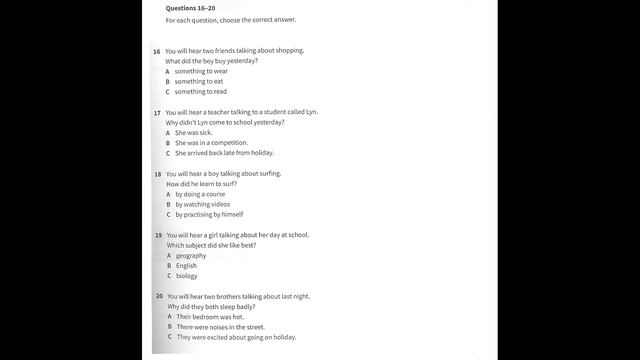 A2 KEY Listening Test with answers. KET Test #2 with answers смотреть онлайн
