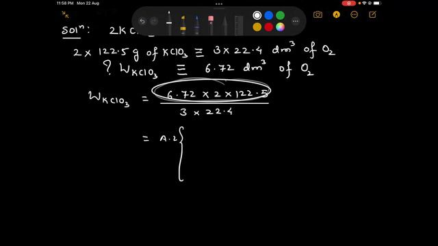 Calculate the mass of potassium chlorate required to liberate 6.72 dm3 of oxygen at STP. Molar mass смотреть онлайн