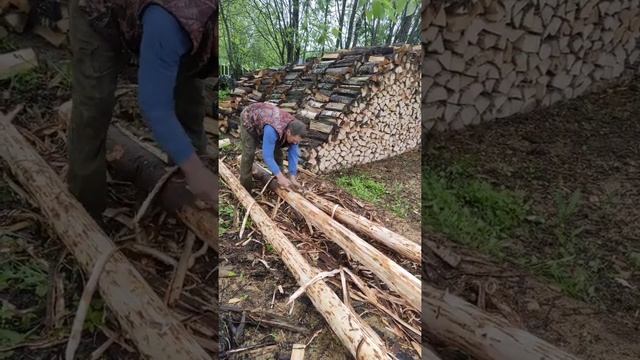 как быстро ошкурить бревно, дедовским методом! смотреть онлайн