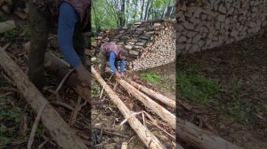 как быстро ошкурить бревно, дедовским методом!