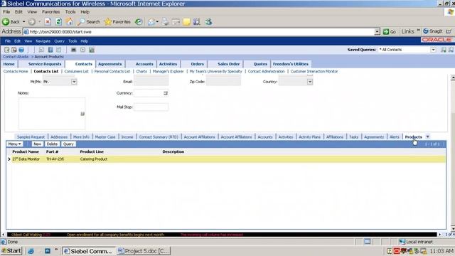 Siebel CRM - Project 5 (Contact-Activities to Contact-Products Drilldown) смотреть онлайн