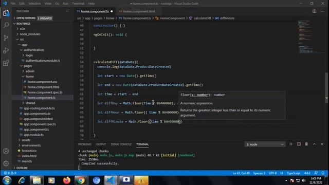 Angular 10 , 9 show conditional time hours minute difference by calculating dynamically and show смотреть онлайн