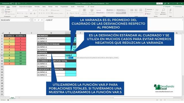 FUNCIONES DE DISPERSIÓN: Estadística en Excel | Funciones en Excel #10 смотреть онлайн