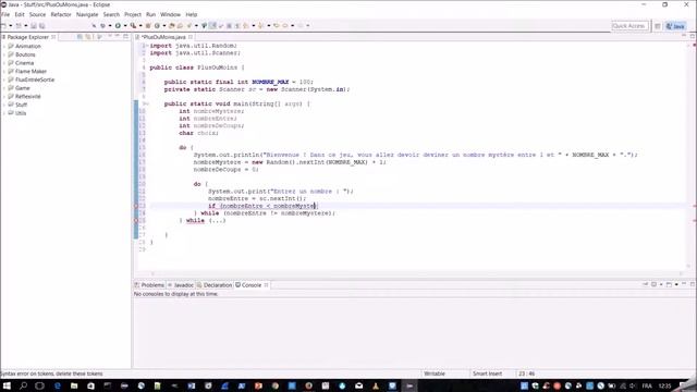 Java live coding - Le jeu du "plus ou moins" смотреть онлайн