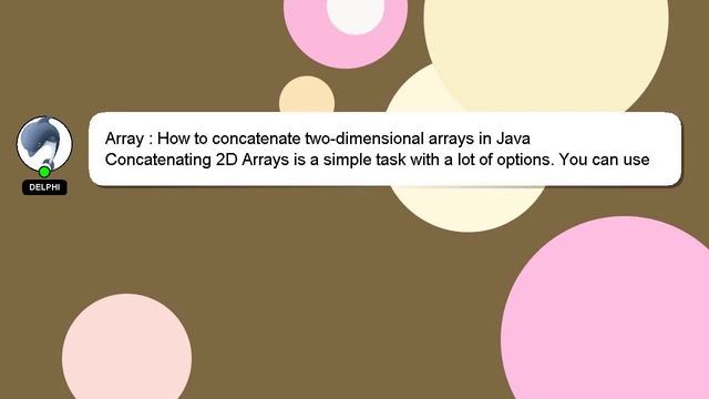 Array : How to concatenate two-dimensional arrays in Java смотреть онлайн